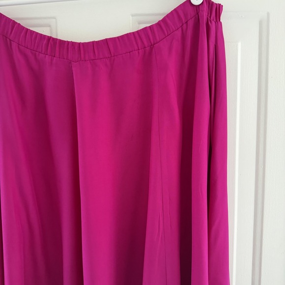 Vintage Neiman‎ Marcus Skirt Womens XL Fuchsia Maxi Long Elastic Waist Pockets - Picture 3 of 15